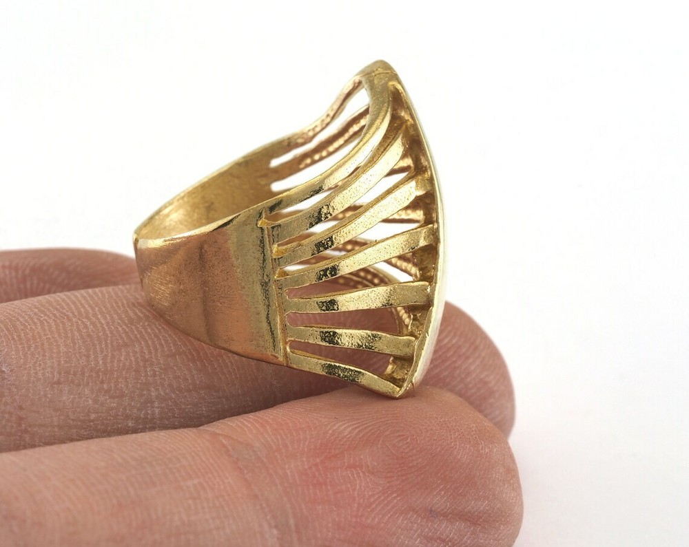 Strip Adjustable Ring Raw brass (18mm 8US inner size) 3021