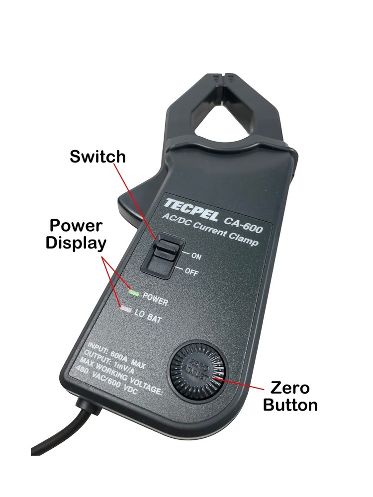 TECPEL CA-600 AC/DC Current clamp Transmitter Probe 600A