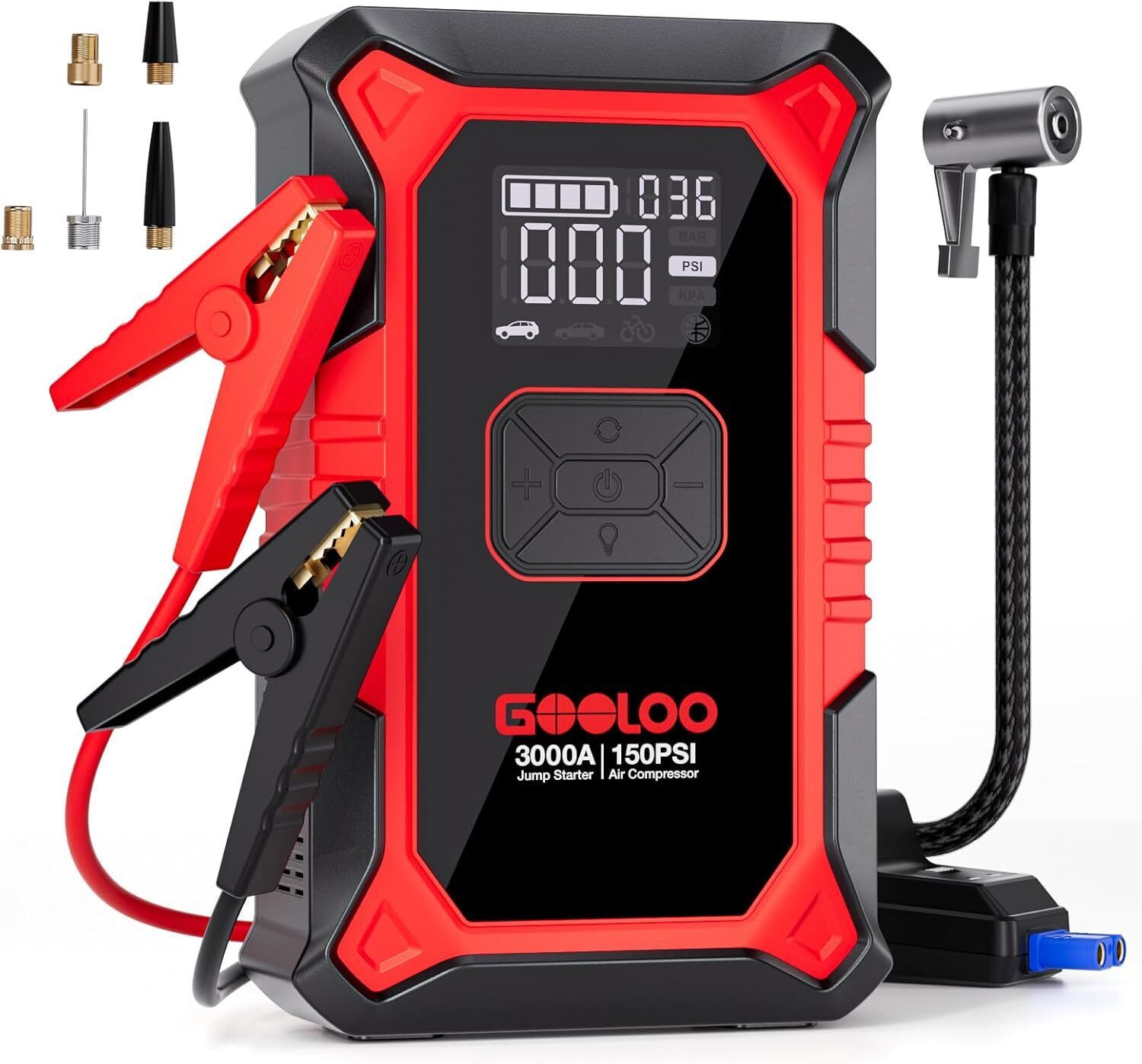 GOOLOO A3/A2 Jump Starter with Air Compressor 12V Portable Car Battery Booster