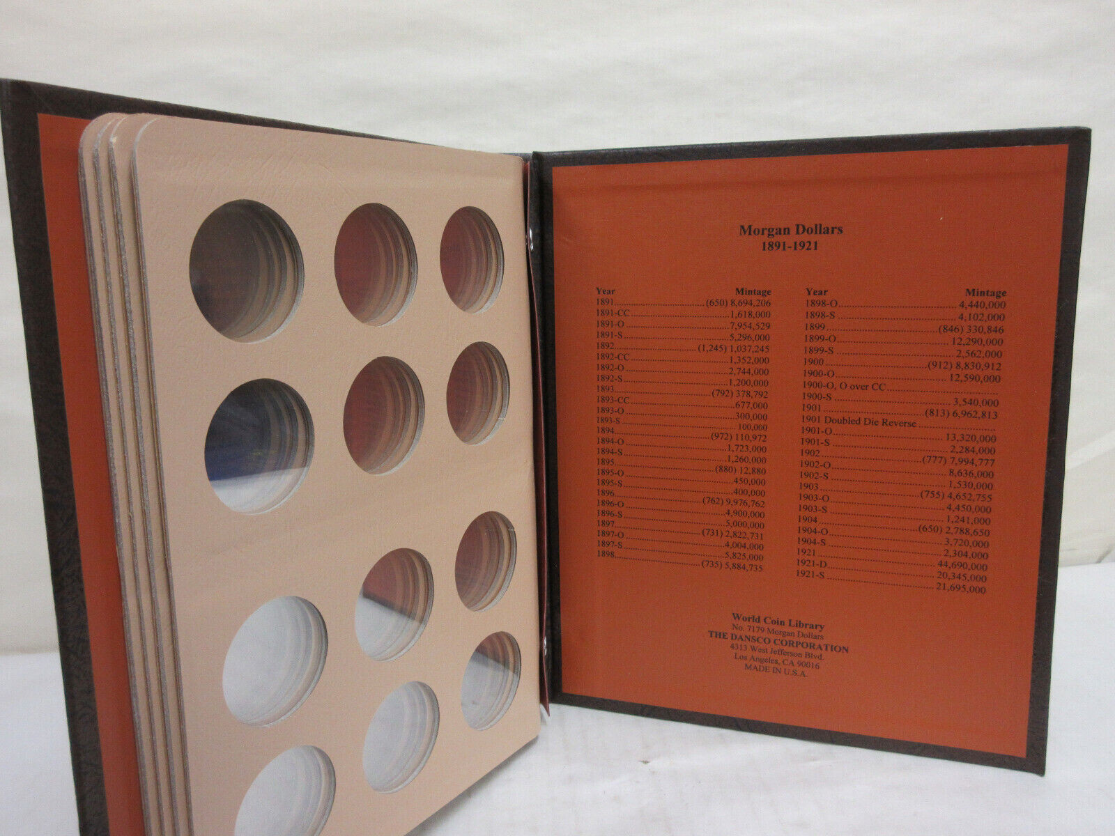 2 NEW Dansco Coin Albums #7178 & 7179 Morgan Dollars Complete Set 1878-1921