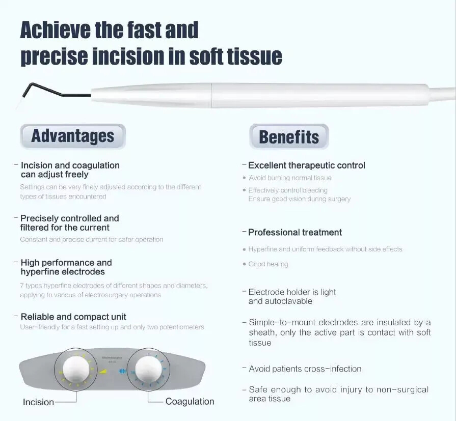 Dental Electro Electrosurgery Unit Machine High Frequency Electric 7*Knife NEW