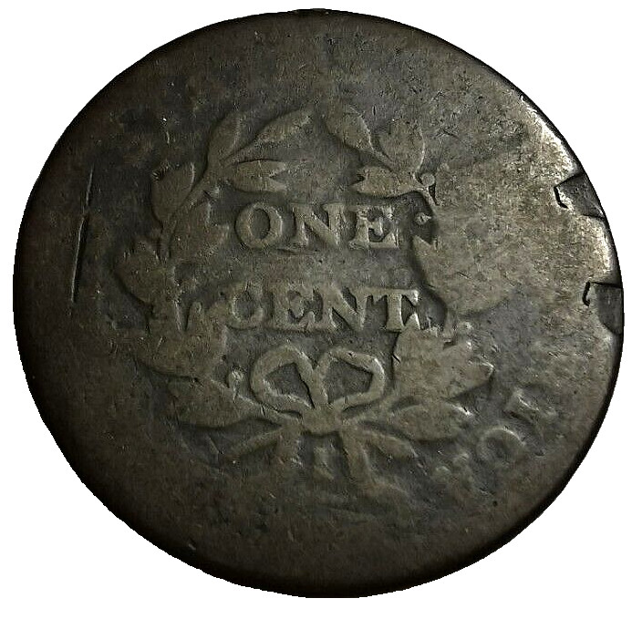 1802 US Draped Bust Large Cent Coin S-236