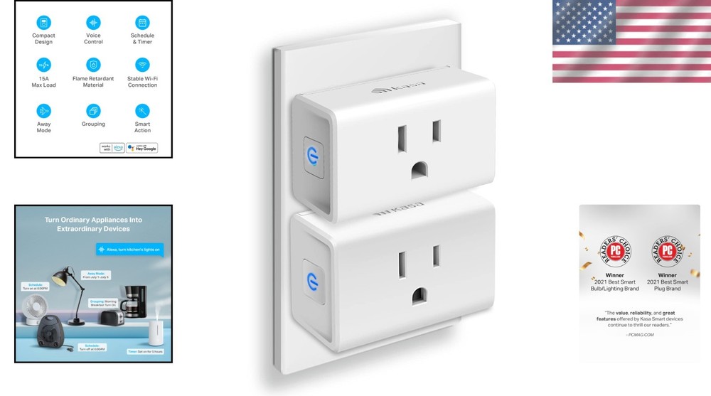 Effortless Smart Plug Control Anywhere – 2-Pack Wi-Fi Outlet, Alexa & Google