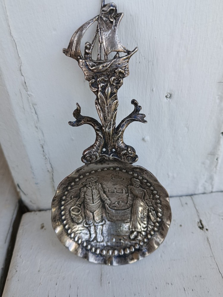 Antique .833 Silver Dutch Tea Caddy Spoon