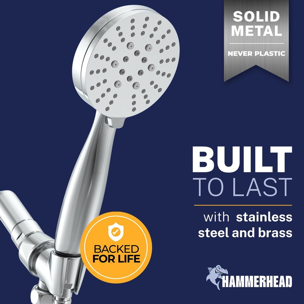 HammerHead Showers® Solid Metal 2.5 GPM without PAUSE, Polished Chrome