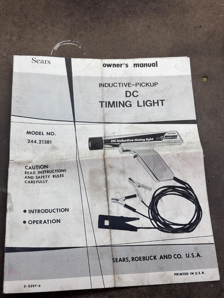 Sears Penske DC Inductive Timing Light Model 244.2138