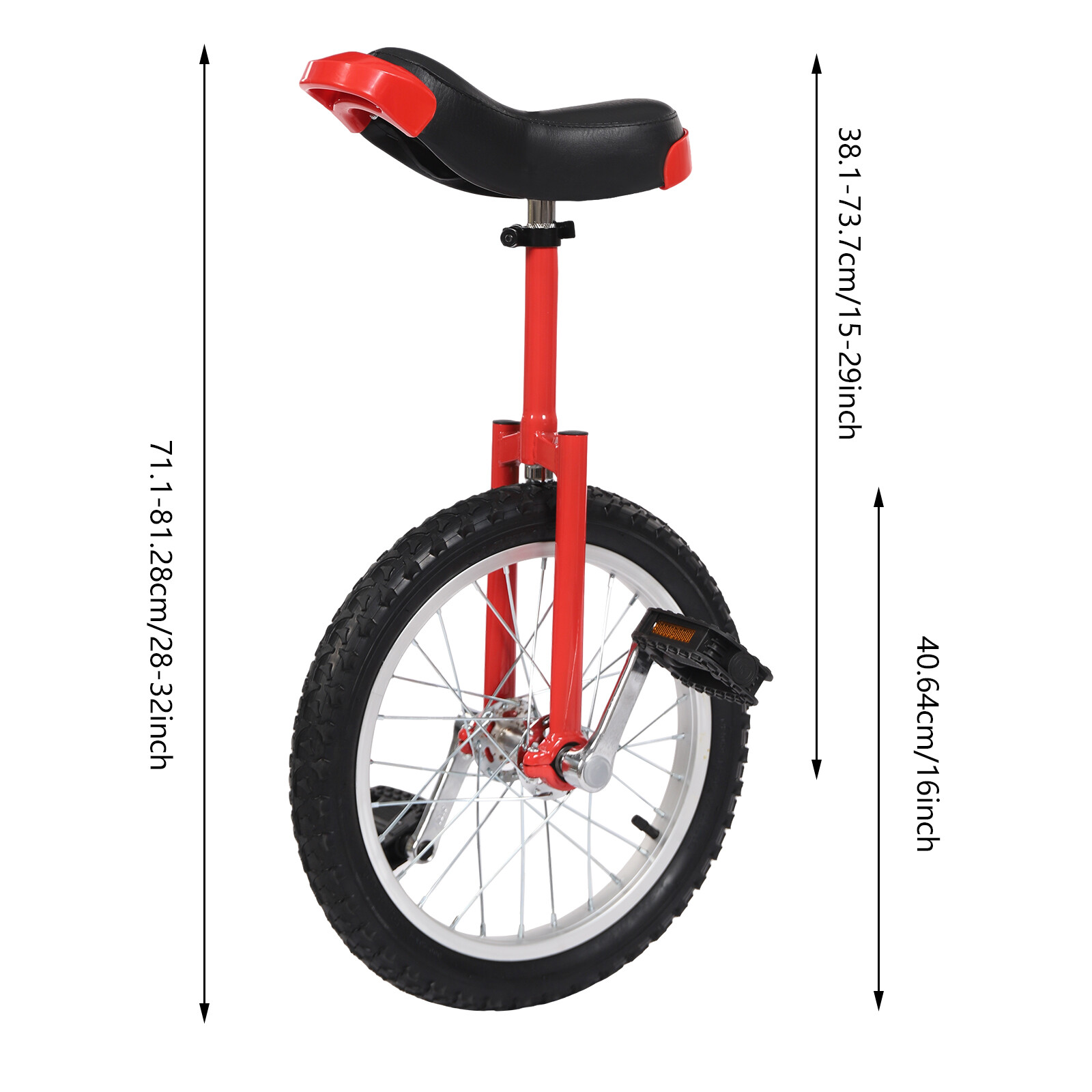 16 Inch Wheel Unicycle Balance Fitness Exercise Adult Training Cycling Unicycle
