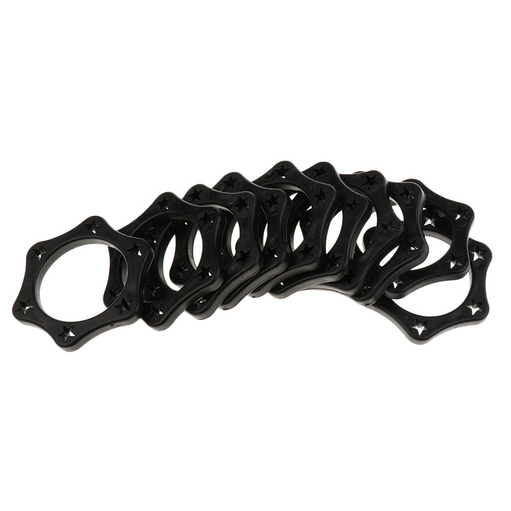 10Black Hexagonal Mic Slip Holder Roller Ring