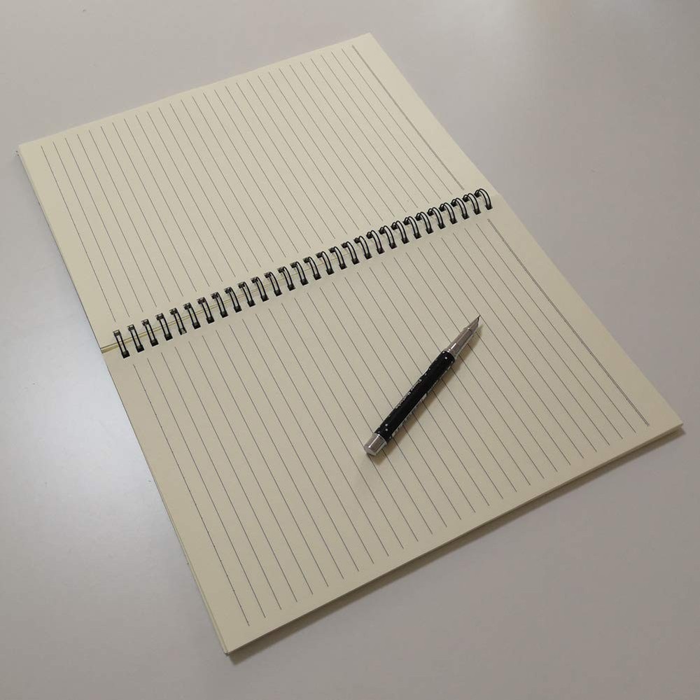 Spiral Notebook Journal Lined B5 Hard Kraft Cover Ruled Wire Bound Notebook