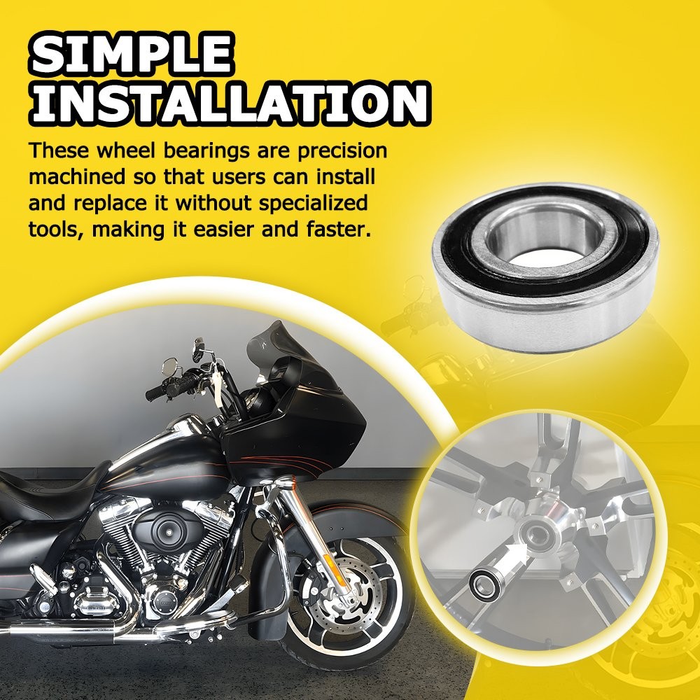 For Harley-Davidson 2008-Up Touring 25mm NON ABS Wheel Bearing 9276B Silver New