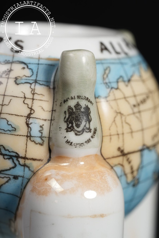 Dewar’s White Label Figural Globe Ceramic Match Holder