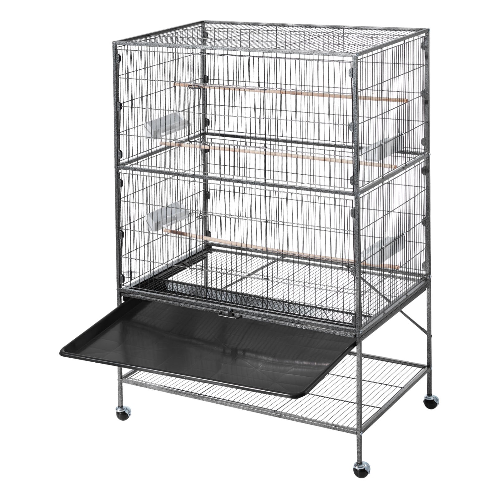 VEVOR Bird Cage Bird Flight Cage 36.6 x 22.8 x 59.5 inch Wrought Iron Perches