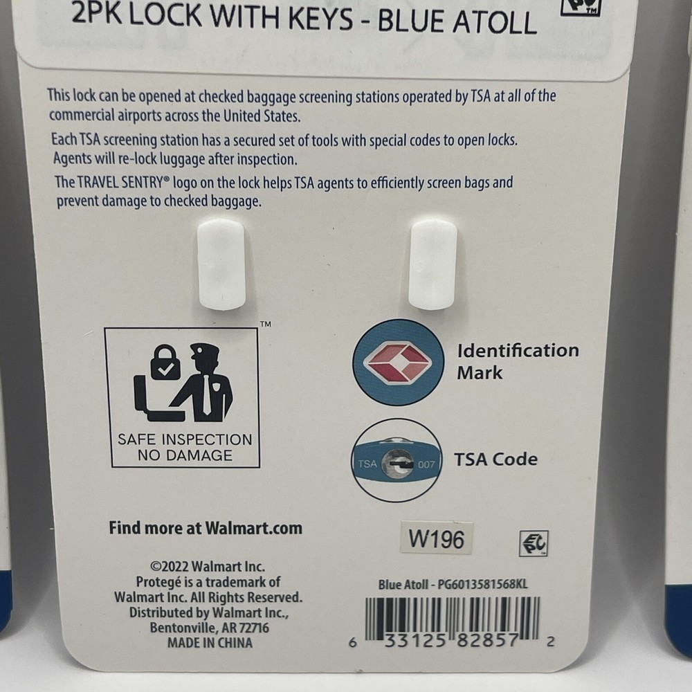 Protege Luggage Locks TSA Accepted & Recognized TEAL 3 Sets, 6 Total Locks