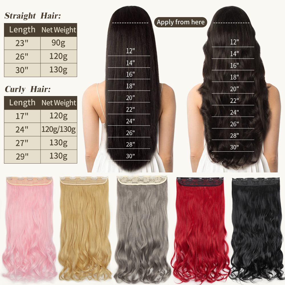 USA Mega Thick Clip In Hair Extensions One Piece Straight Curly Wavy As Human