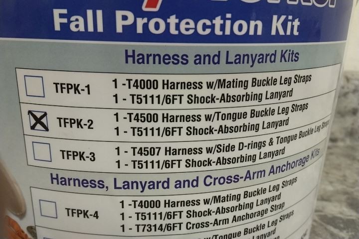 Honeywell Miller TFPK-2/U/6FTAK 400 Lb Weight Cap Fall Protection Kit (BW)