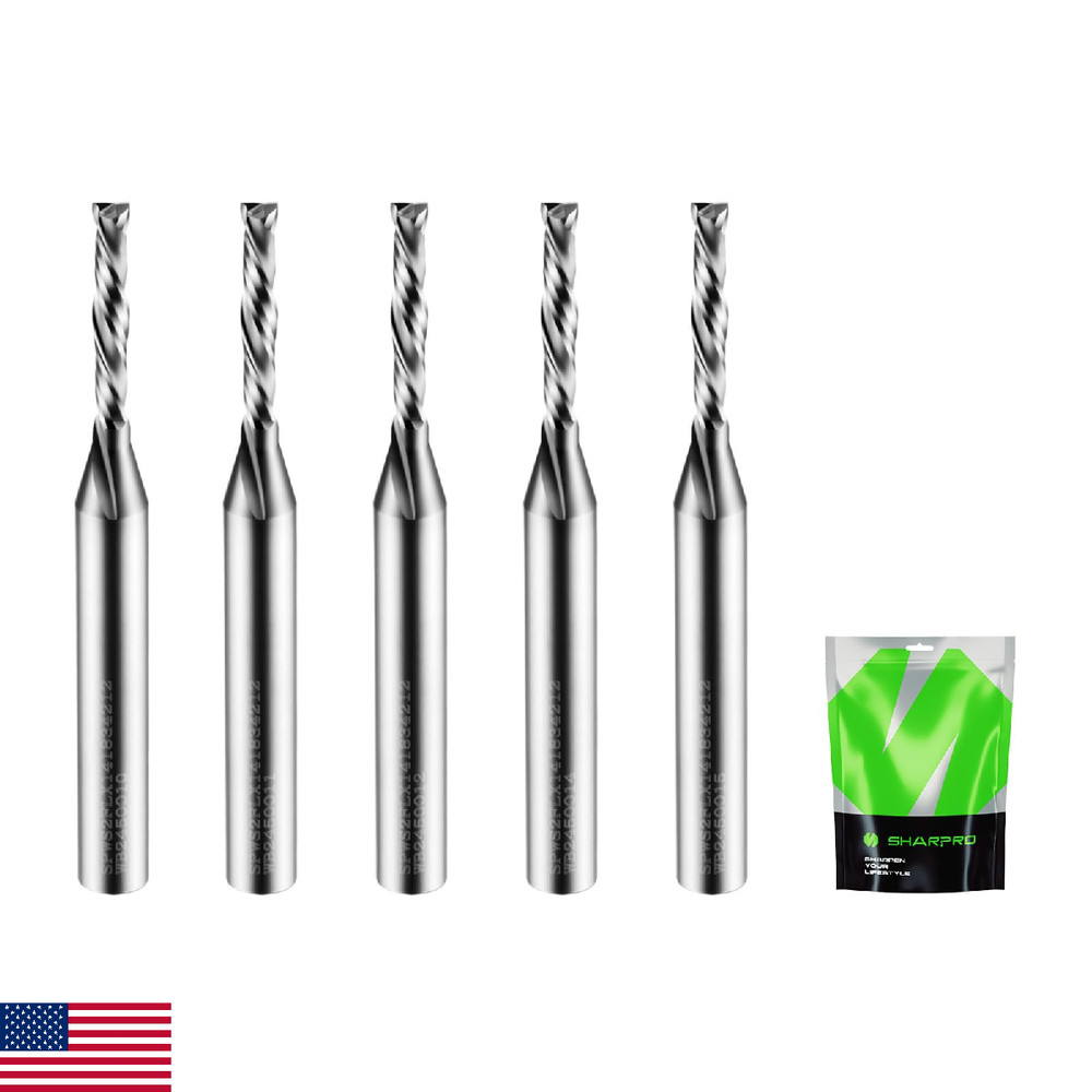 SHARPRO Compression CNC Router Bit 1/4" Shank 1/8" Cut Extra Long