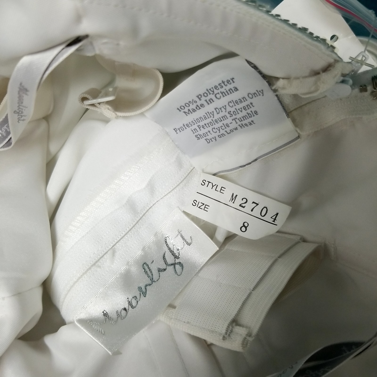 NWT Moonlight Strapless Floral Beaded Fit & Flare Wedding Dress Women's Sz 8