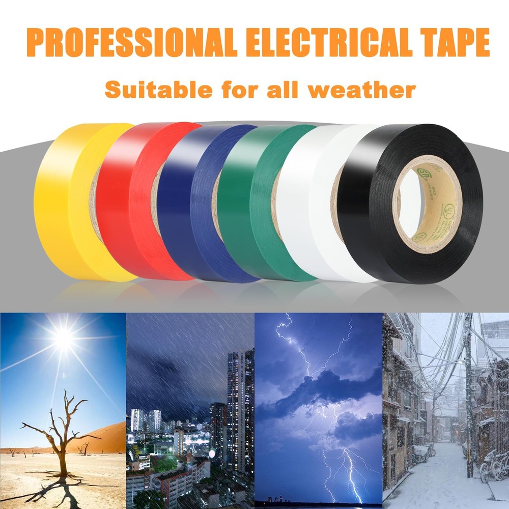 Colored Electrical Tape 0.7in X 33ft Industrial Grade Electrical Insulating