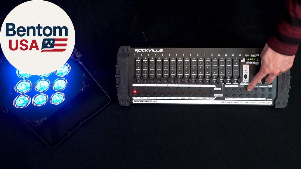 ROCKFORCE W4 384 Channel Wireless DMX Lighting Controller, MIDI Control, Built-I