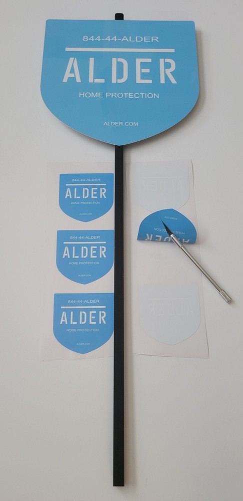 ALDER 100% Aluminum Yard sign with (6) window decals