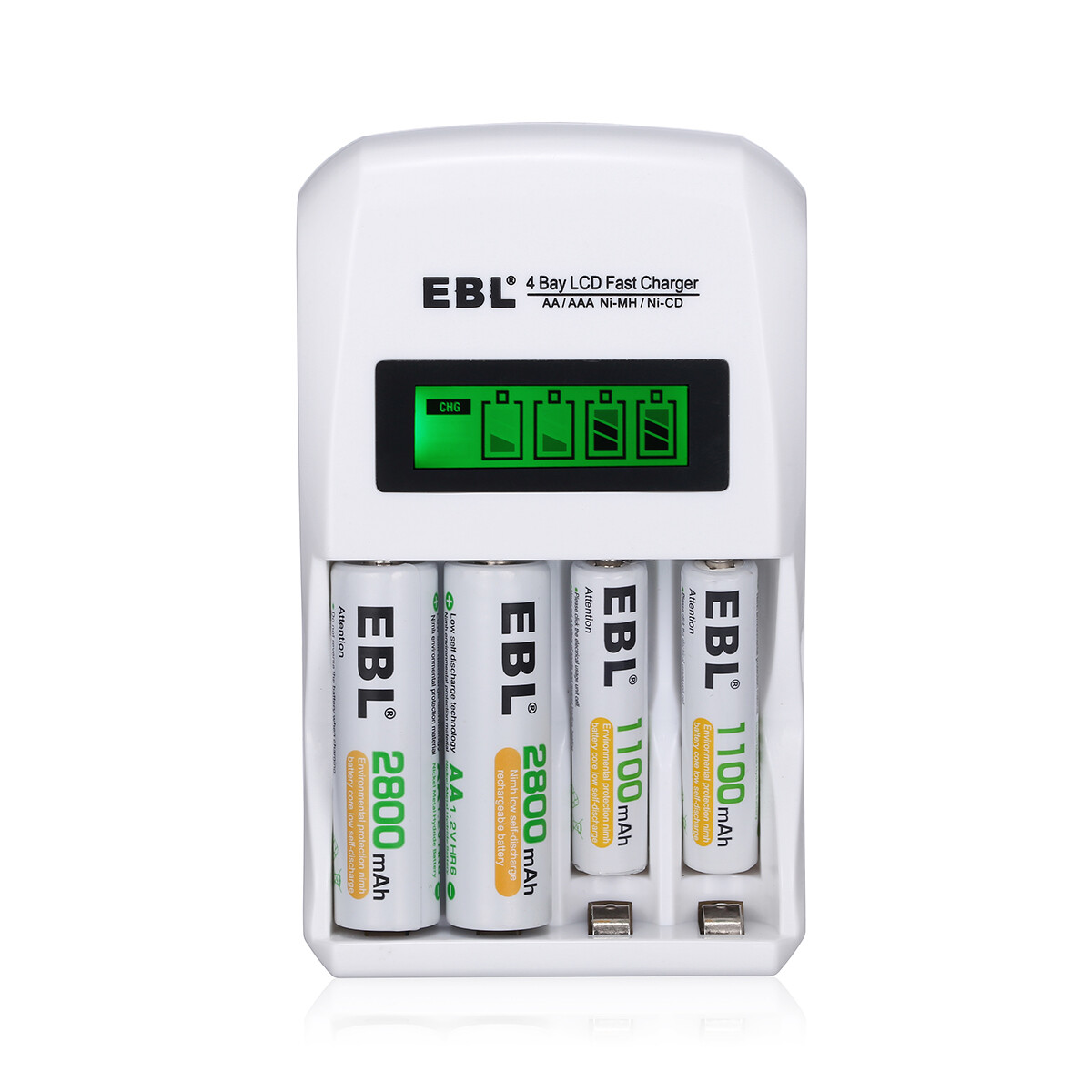 EBL 800/1100/2300/2800mAh AA AAA NI-MH Rechargeable Batteries + LCD Charger Lot