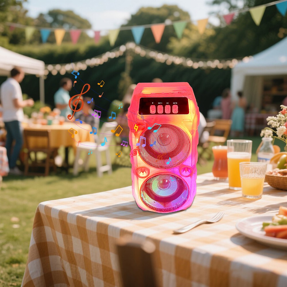 2500W PORTABLE BLUETOOTH RECHARGEABLE SPEAKER WITH TRANSLUCENT MOTION LIGHTS TWS