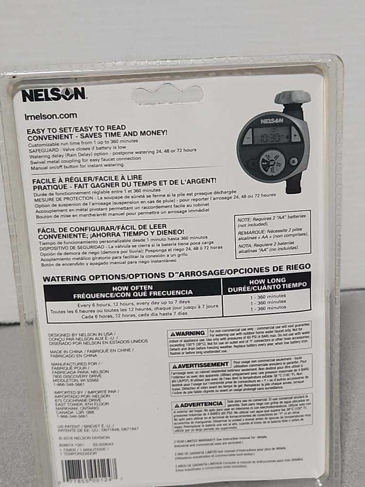 Nelson Single Outlet Electronic Water Timer 116306