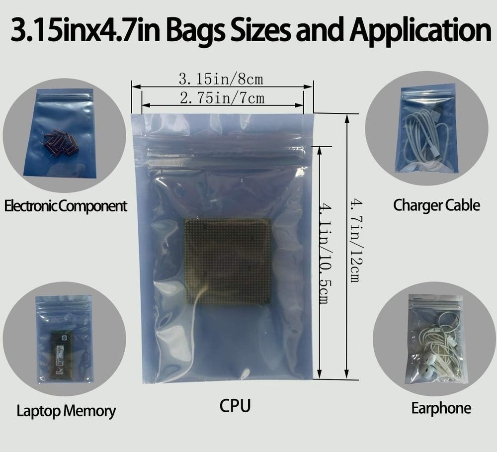 Multi-Use Antistatic Bags: 30-Piece Set with Labels for Safe Electronics Storage