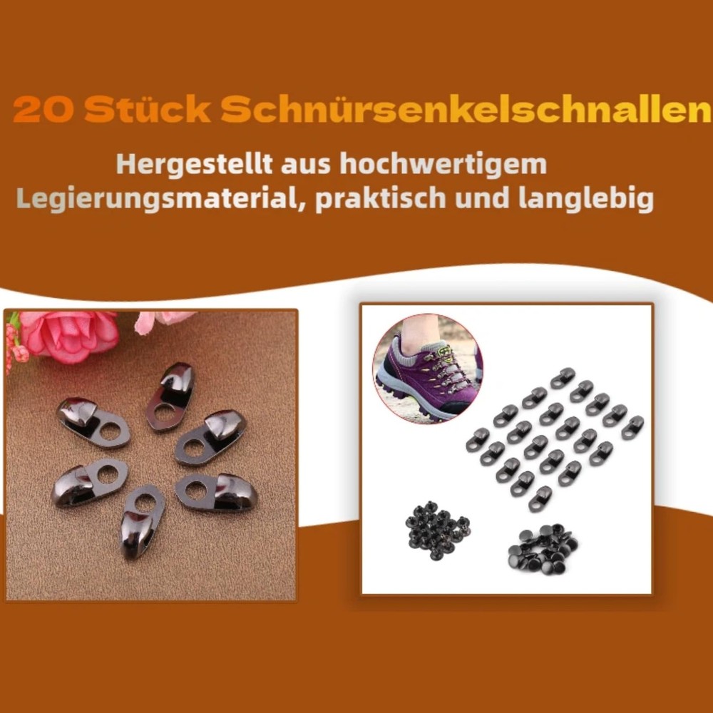 20 Pack Boot Lace Hooks Repair Kit with Rivets