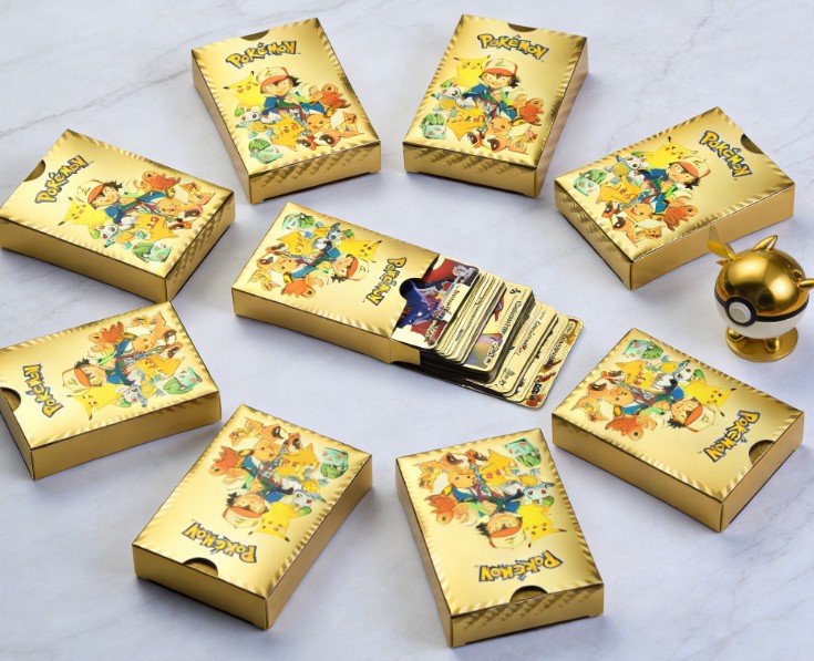 Pokemon Gold Pack Foil Cards 55Pcs TCG GX Vmax Rare Charizard