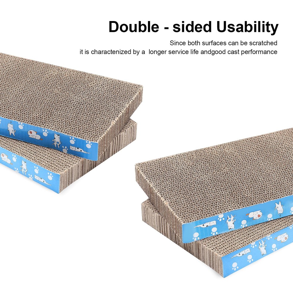 5-Pack Reversible Cat Scratch Pad - Durable Cardboard for Claw Grinding Play