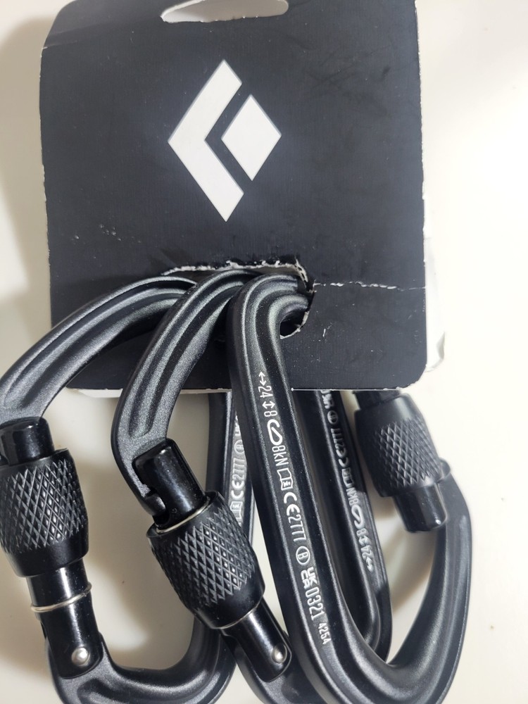 BLACK DIAMOND HotForge Screwgate Carabiner 3-Pack | One Size, Black (3-Pack)