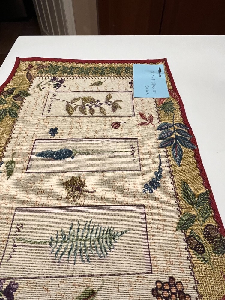 Fall Autumn Leaves Tapestry Table Runner 70"X 13"