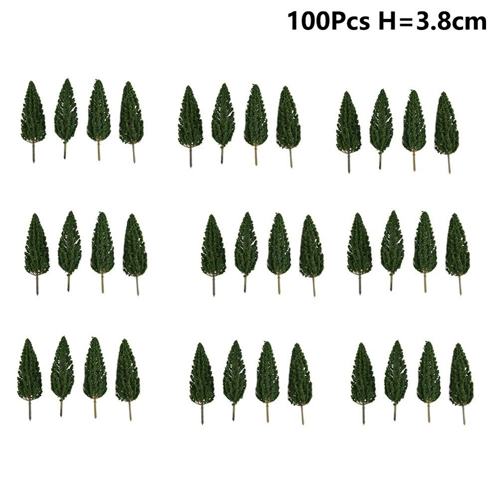 100Pcs Model Trees 38MM Model Pine Trees N Scale Train Railroad Landscape Layout