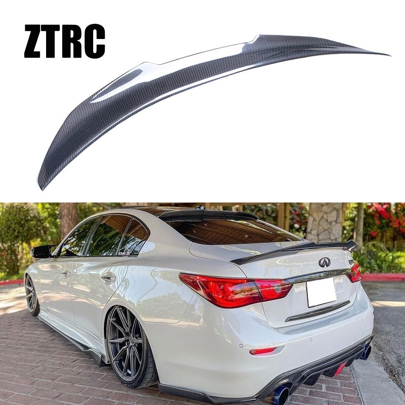 Carbon Fiber Trunk Wing Spoiler For Infiniti Q50 Q50S 2013-2024