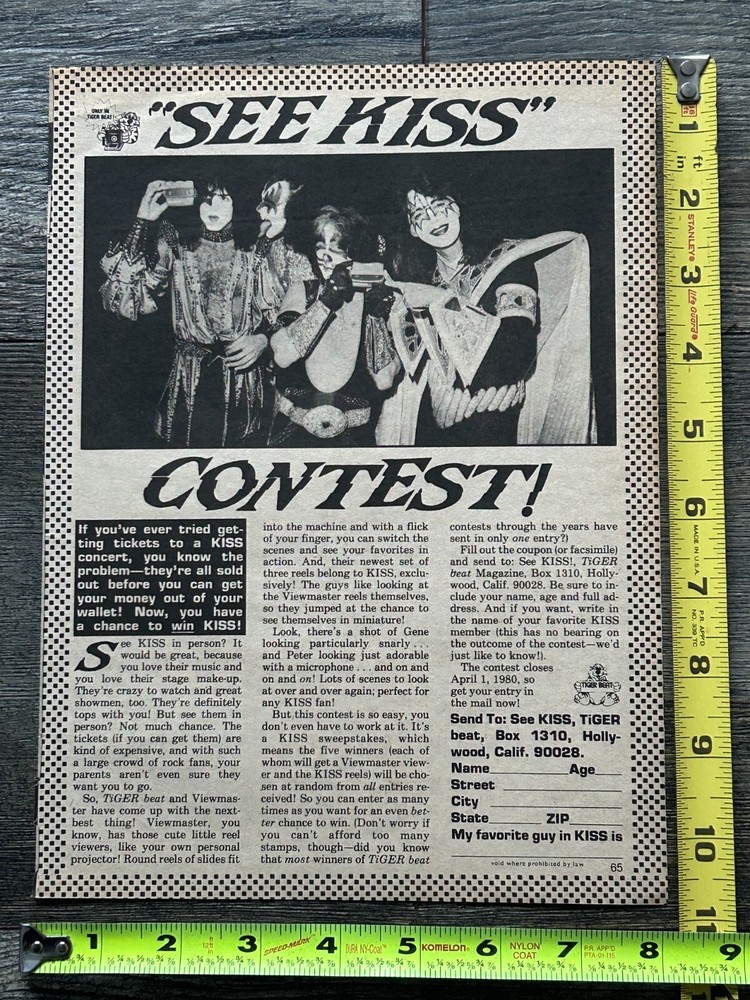 KISS Ad Advert Kiss Viewmaster Reels Set Contest Dynasty Vintage Kiss Aucoin