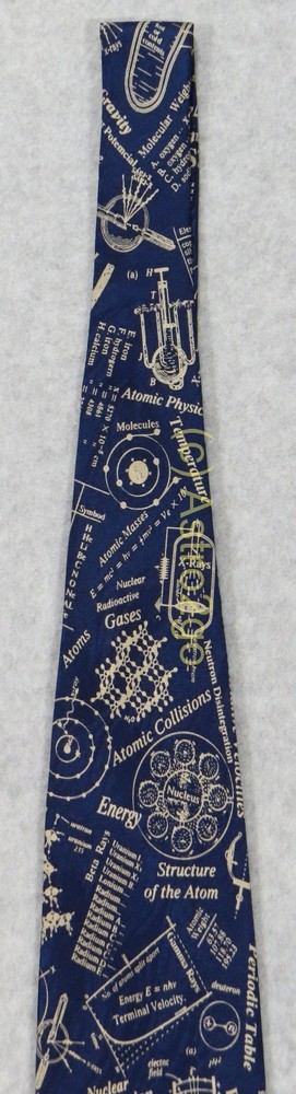 NUCLEAR PHYSICS ATOMIC RADIOACTIVE URANIUM Museum Artifacts Silk Necktie NEW!