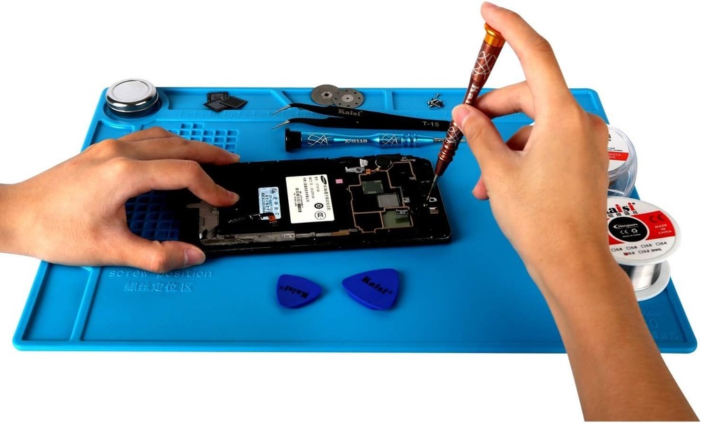 Multi-Function Silicone Soldering Mat 13.8x9.8 inch, Heat Resistant & Fireproof