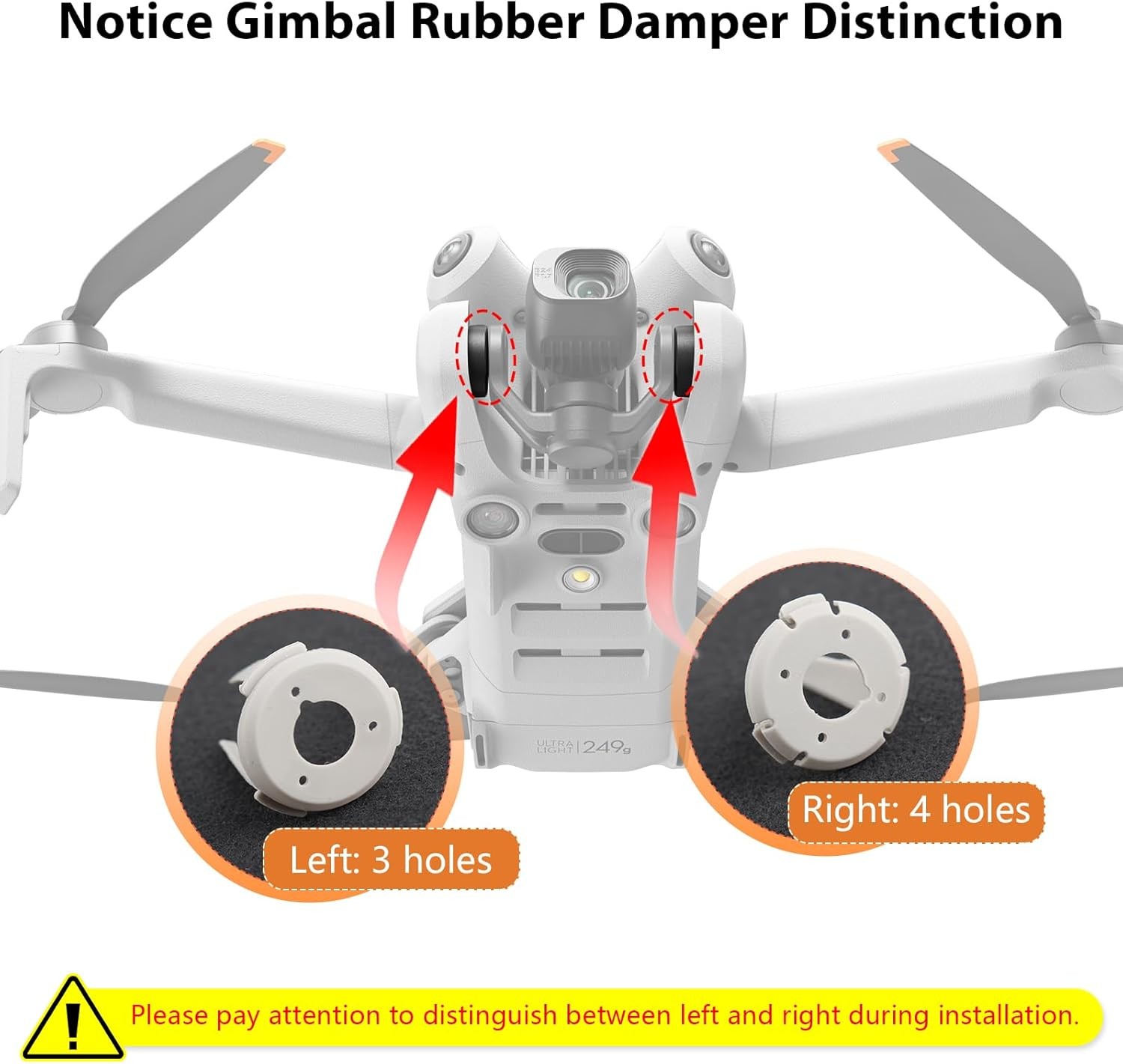 Replacement for DJI Mini 4 Pro Gimbal Shock Absorption Rubber 4...