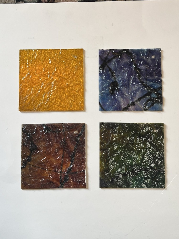 (4) VTG 1965 - 1968 K-Lux Decorative Acrylic Panel Samples
