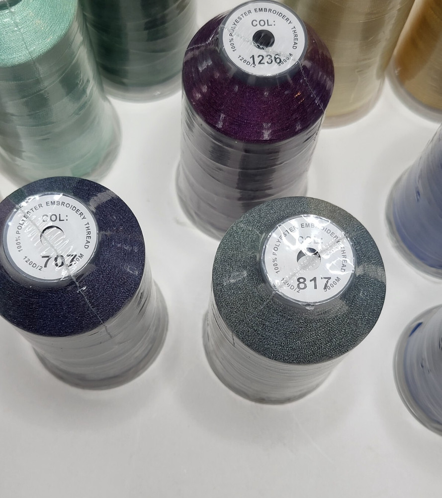 Embroidery Machine Thread Lot of 11 Spools Brothread 100% Polyester 5000M each