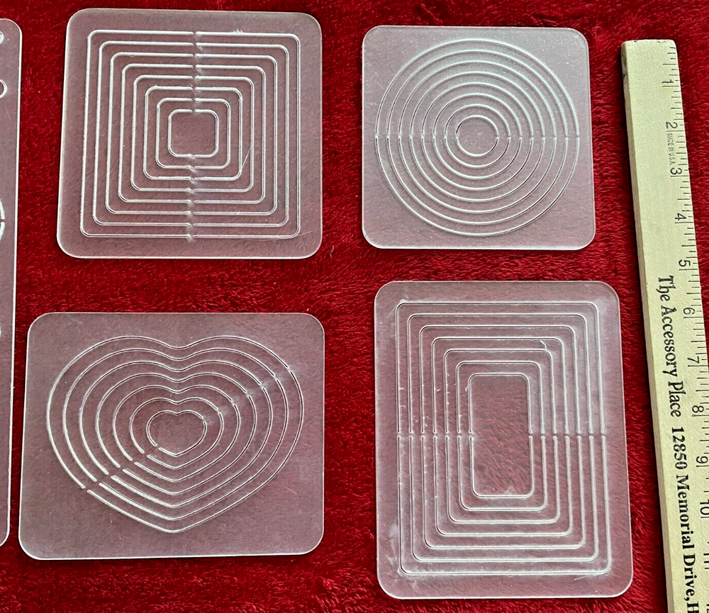 Provo Craft Coluzzle Cutting System Nested Templates + Knife; 9 Pieces