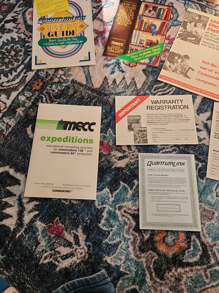 Commodore QuantumLink Booklets, Mailing Cards MECC Promotional Materials
