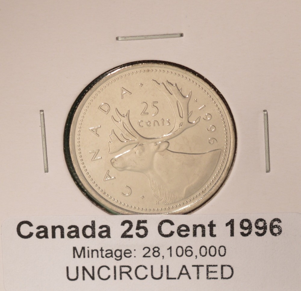 1996 Canada Quarter - UNCIRCULATED - from original mint roll