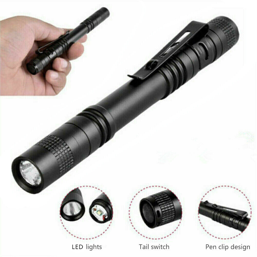 2x Mini Super Bright Small LED Torch Tiny Pen Light Camping Tactical Flashlight