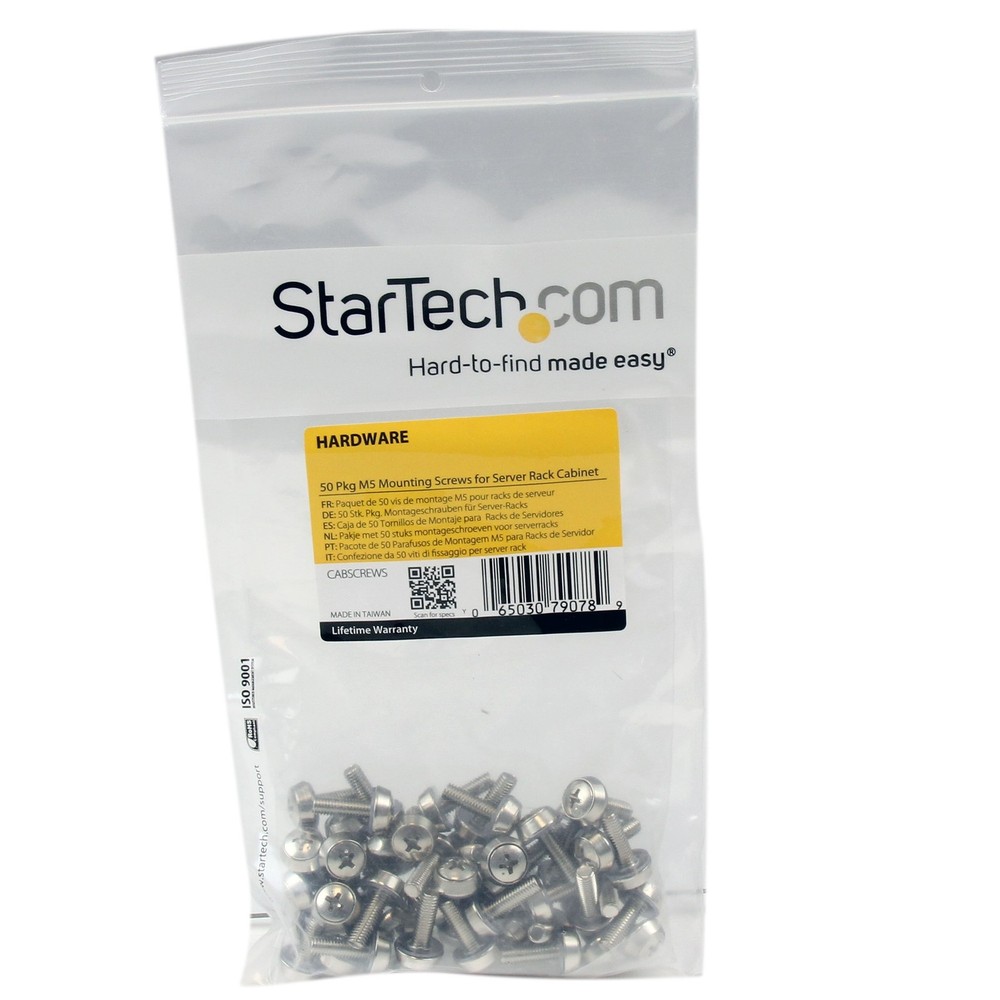 StarTech M5 Mounting Screws for Server Rack Cabinet - 50pk