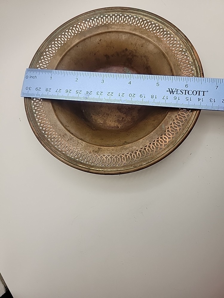 Antique Silver On Copper Trinket Dish Silver Is Worn Off