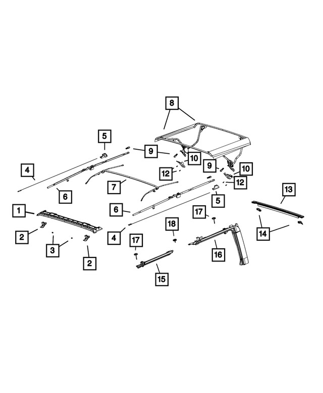 Genuine Mopar Folding Top Bow 68068504AB