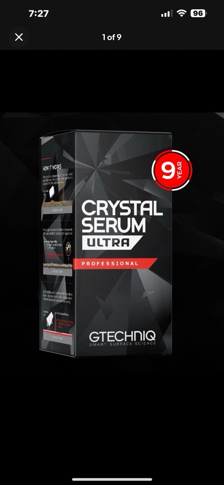￼Gtecniq Crystal Serum UlTRA  50ml Pro New, Sealed, Genuine