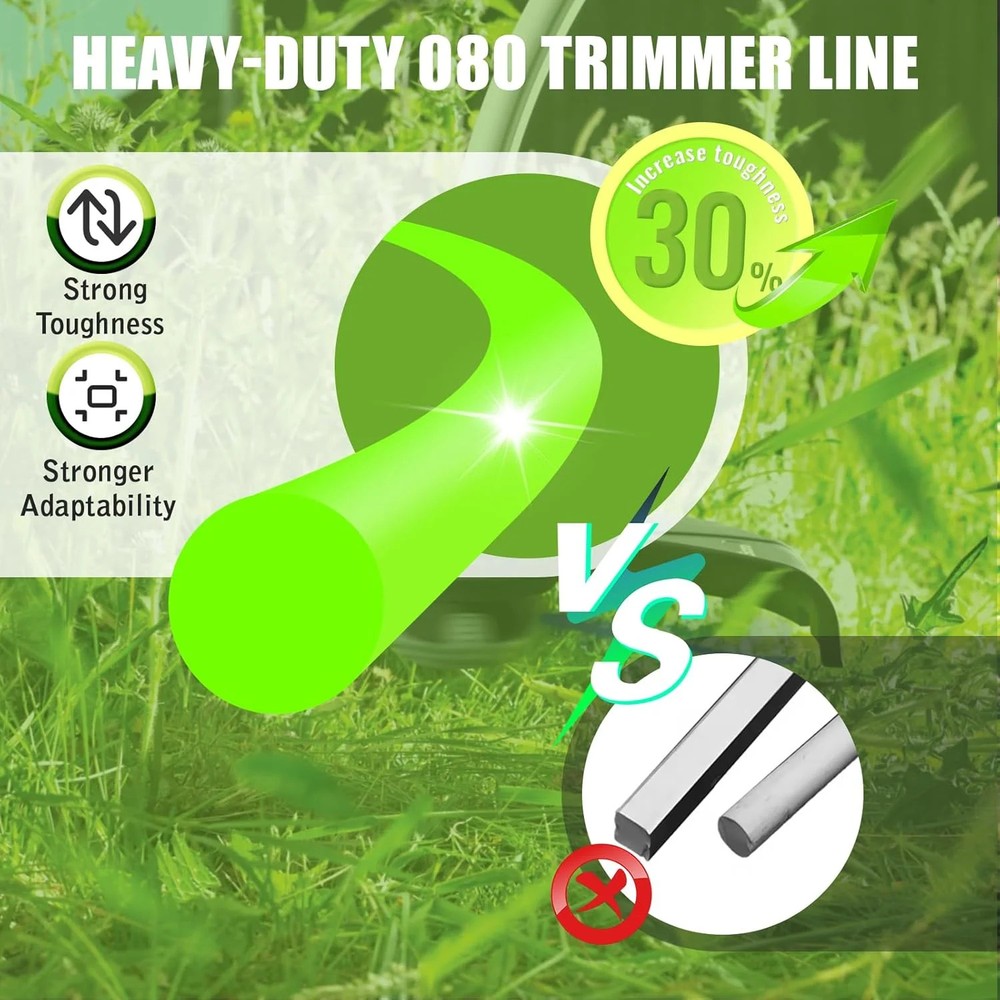 080 Trimmer Line Heavy Duty, Weed Eater String .080, Weed Wacker String .08